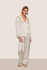 Inez Washable Silk Printed Long PJ Set