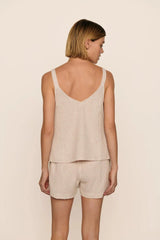 Linen Blend V Neck Cami