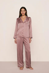Inez Washable Silk Printed Long PJ Set