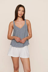 Linen Blend V Neck Cami