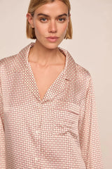 Inez Washable Silk Printed Long PJ Set