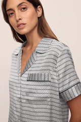 Inez Washable Silk Printed Short PJ Set