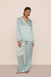 Inez Washable Silk Printed Long PJ Set