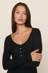 Dream Rib Long Sleeve Henley Tee