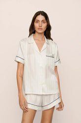 Inez Washable Silk Jacquard Short PJ Set