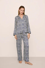 Eberjey x Casa Del Sol - Inez Washable Silk Printed Long PJ Set