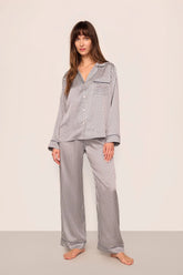 Inez Washable Silk Printed Long PJ Set