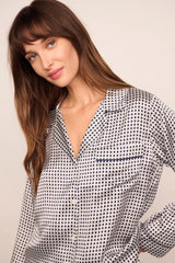 Inez Washable Silk Printed Long PJ Set