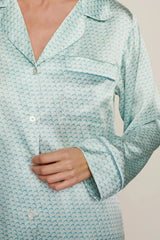 Inez Washable Silk Printed Long PJ Set