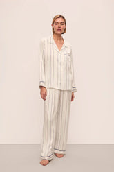 Inez Washable Silk Printed Long PJ Set