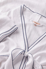 Linen Blend Long Sleeve Robe