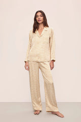Inez Washable Silk Printed Long PJ Set