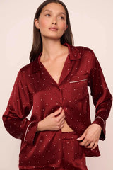 Eberjey x Lily Aldridge - Inez Washable Silk Printed Long PJ Set