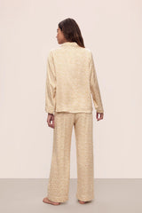 Inez Washable Silk Printed Long PJ Set