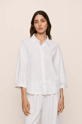 Linen Blend Relaxed Quarter Sleeve Top