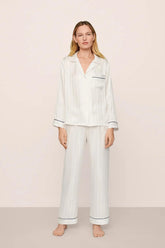 Inez Washable Silk Jacquard Long PJ Set