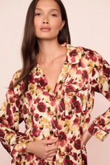 Eberjey x Lily Aldridge - Inez Washable Silk Printed Long PJ Set