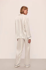 Inez Washable Silk Printed Long PJ Set