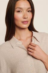 Linen Blend Relaxed Quarter Sleeve Top