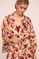 Eberjey x  Lily Aldridge - Inez Washable Silk Printed Robe