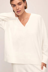 Recycled Boucle Boyfriend Oversized V-Neck Sweater