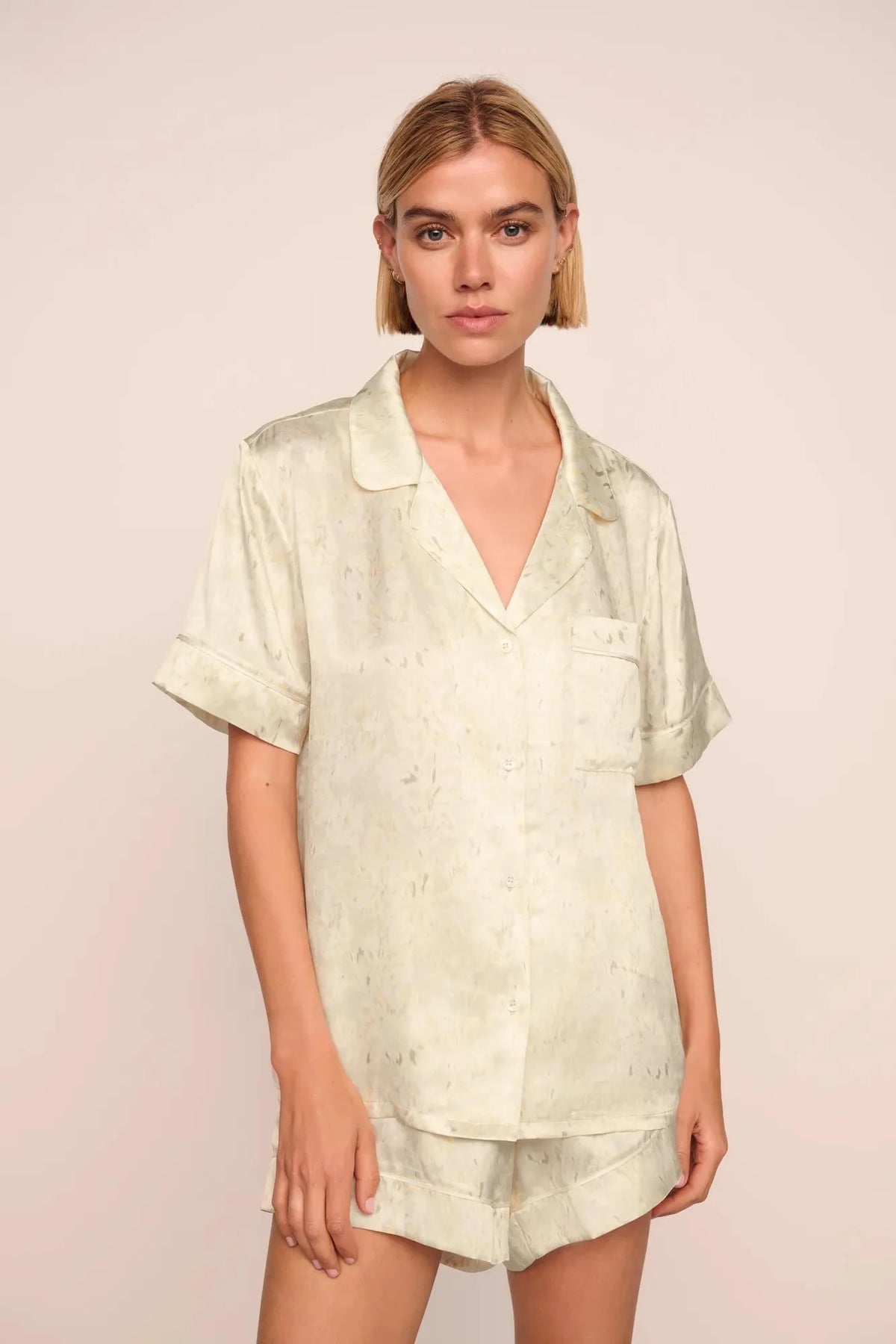 Inez Washable Silk Printed Short PJ Set
