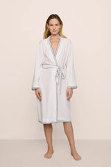 Linen Blend Long Sleeve Robe
