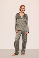 Inez Washable Silk Printed Long PJ Set