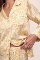 Inez Washable Silk Printed Long PJ Set