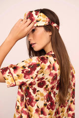 Eberjey x  Lily Aldridge - Inez Washable Silk Printed Eye Mask