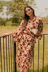 Eberjey x  Lily Aldridge - Inez Washable Silk Printed Robe