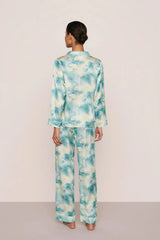 Inez Washable Silk Printed Long PJ Set