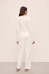 Pointelle V Neck Henley