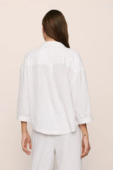 Linen Blend Relaxed Quarter Sleeve Top