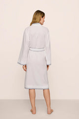 Linen Blend Long Sleeve Robe