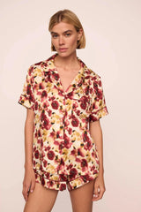 Eberjey x  Lily Aldridge - Inez Washable Silk Printed Short PJ Set