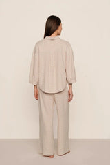 Linen Blend Relaxed Quarter Sleeve Top