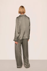 Inez Washable Silk Printed Long PJ Set