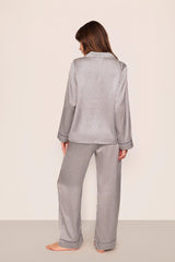 Inez Washable Silk Printed Long PJ Set