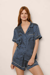 Inez Washable Silk Printed Short PJ Set