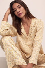 Inez Washable Silk Printed Long PJ Set