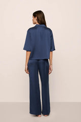 Inez Washable Silk Relaxed Wide Leg Pant PJ Set