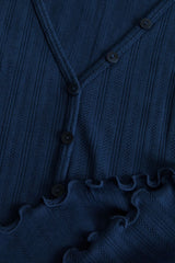Pointelle V Neck Henley