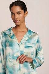 Inez Washable Silk Printed Long PJ Set