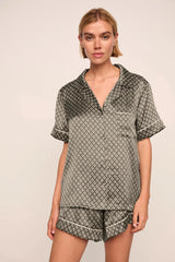 Inez Washable Silk Printed Short PJ Set
